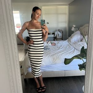 Striped midi dress